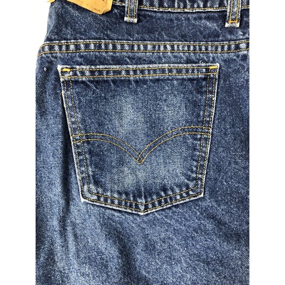 Vintage Levi Strauss 619 Mens 42x25 Blue Denim Jeans Straight Hemmed - Picture 4 of 8